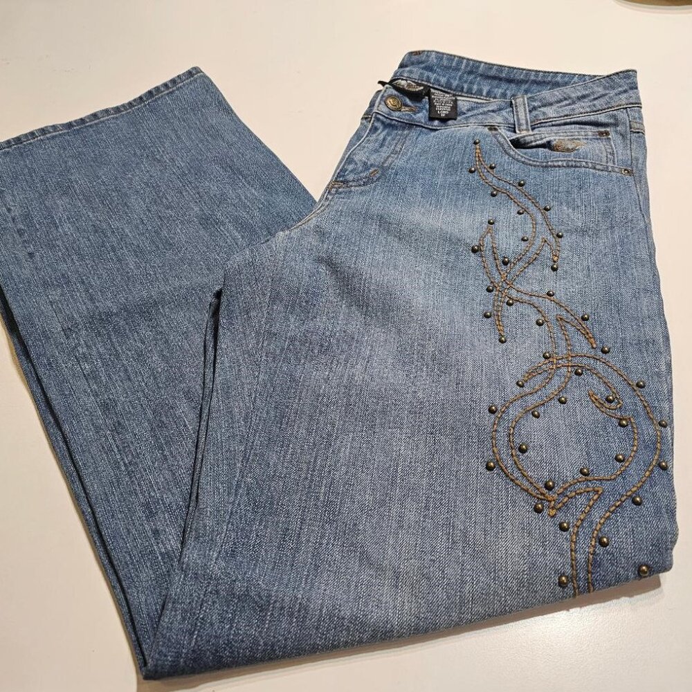 Harley Davidson Women's Embellished Jeans Size 12 Long